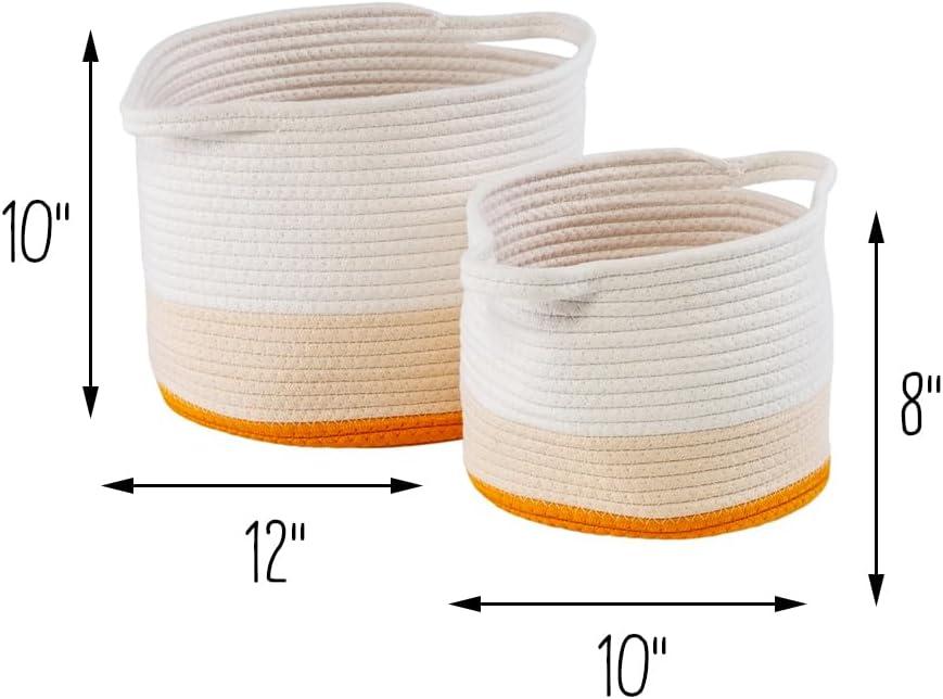 Honey Can Do Nesting Cotton Rope Storage Basket Set, Yellow Ombré