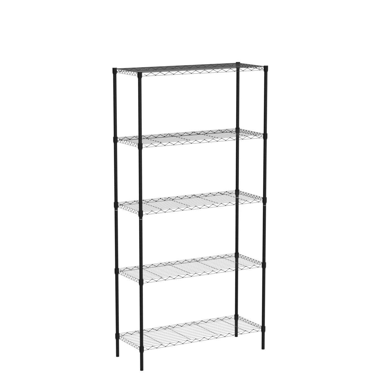 NiamVelo 5-Tier Wire Storage Shelves, Black