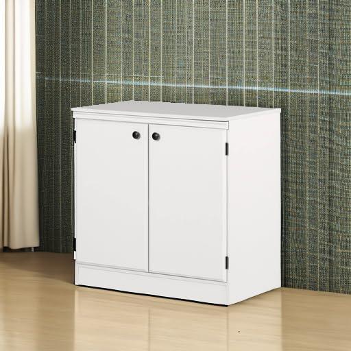 2 Door Morgan Storage Cabinet Pure White - South Shore: Adjustable Shelf, Laminated Particle Board