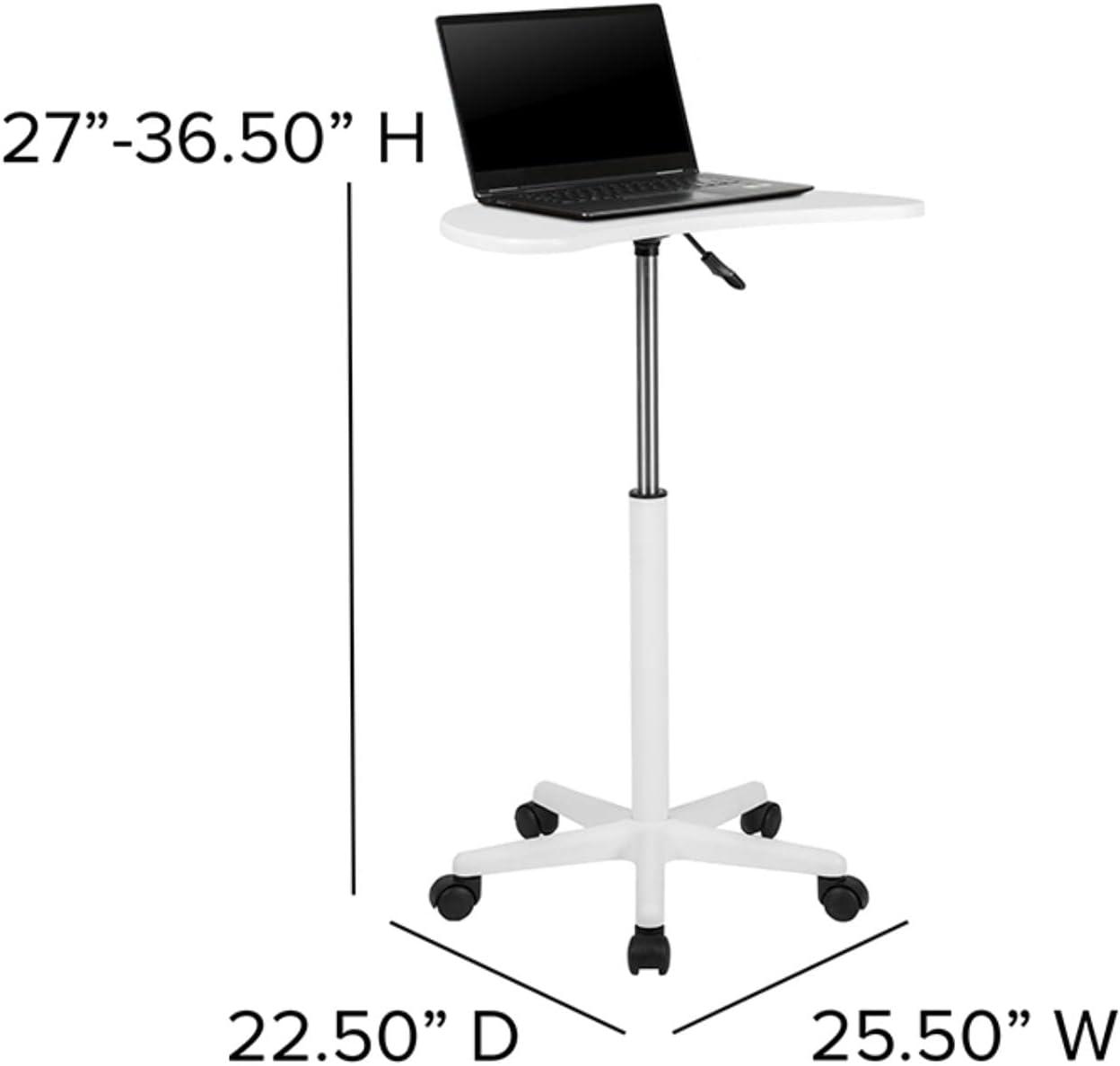 Flash Furniture Sit to Stand Mobile Laptop Computer Desk - Portable Rolling Standing Desk