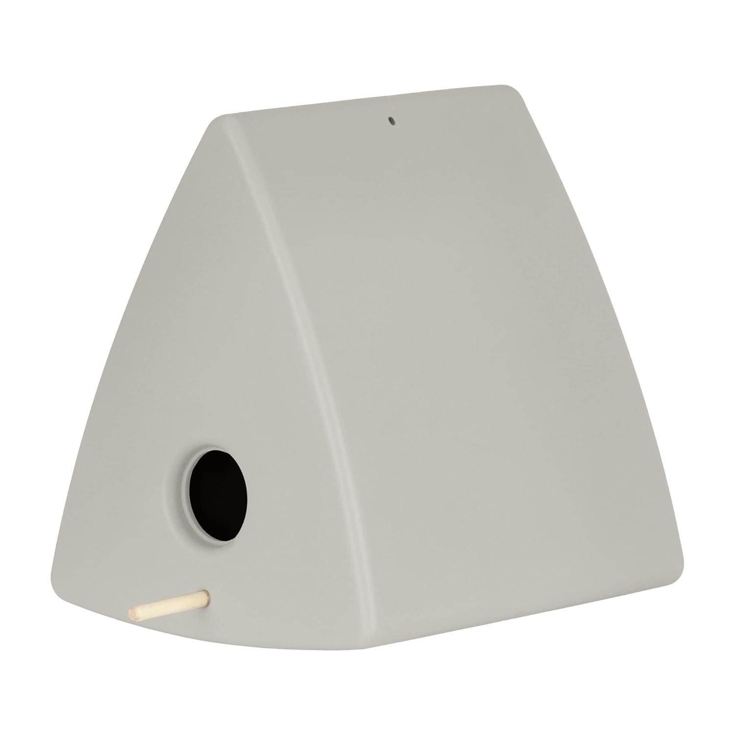Greige Plastic Scandinavian Triangle Decorative Birdhouse