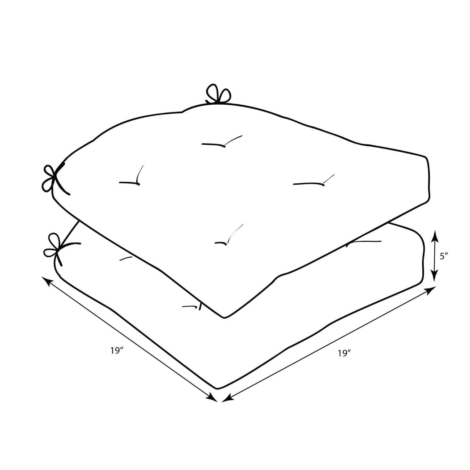 Essence Onyx Black and Off-White Damask Reversible Chair Pad Set