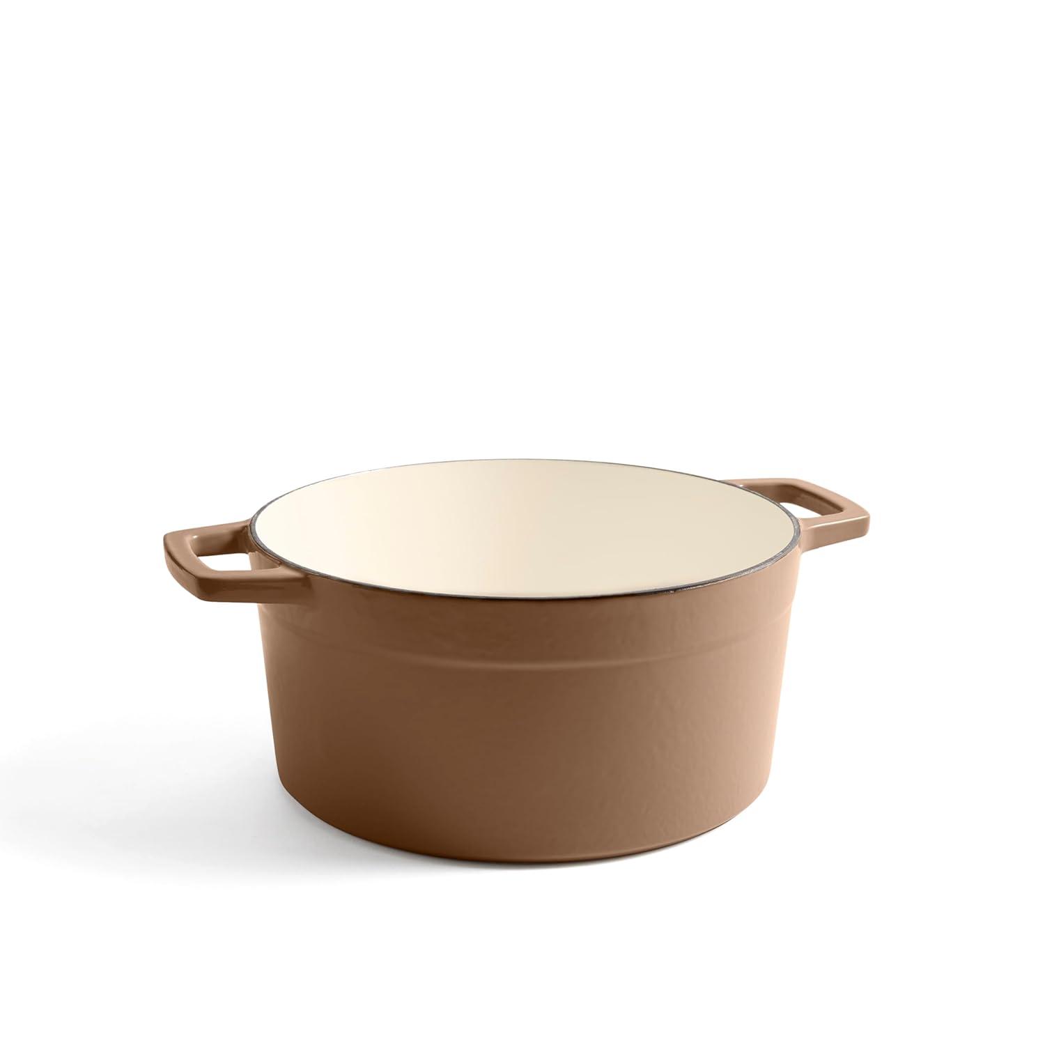 Martha Stewart 5qt Enameled Cast Iron Dutch Oven with Lid Ganache