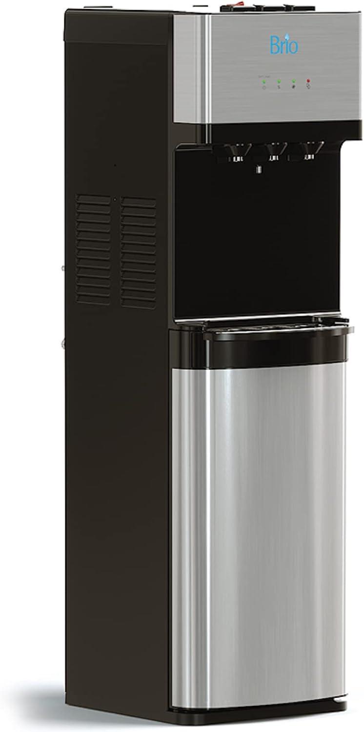 Brio 500 Series 4-Stage Hot, Cold and Room Temperature Water Cooler Dispenser, Height 41.5" Black