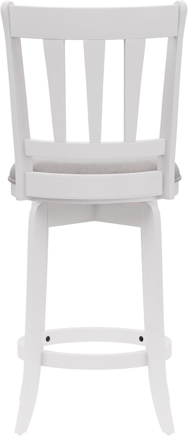 Presque Isle White Wood and Metal Swivel Counter Height Stool