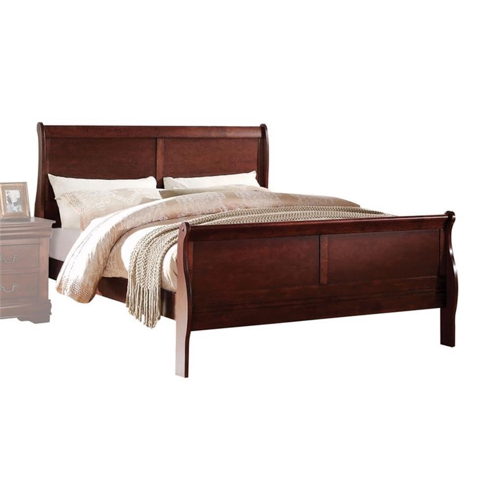 Acme Simple Relax Queen Bed, Brown Cherry Finish