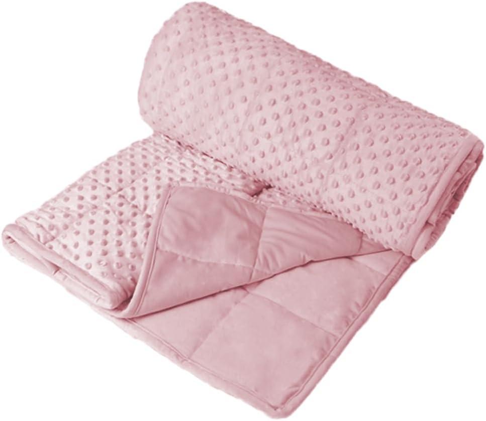 ALANSMA Weighted Blanket for All Season, Luxury Velvet, Warm and Cool, Adult Kids Reversible 15Lb Weighted Blanket, Enjoy Sleeping Anywhere(Pink,60"x80" 15lbs)