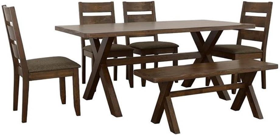 Alston Dining Room Set Knotty Nutmeg and Grey