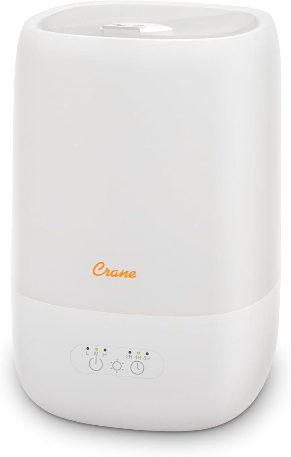 Crane USA Top Fill Cool Mist Humidifier - 1 Gallon with Sleep Support Light & Essential Oil Tray