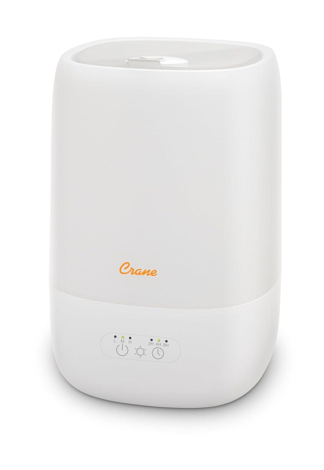 Crane USA Top Fill Cool Mist Humidifier - 1 Gallon with Sleep Support Light & Essential Oil Tray