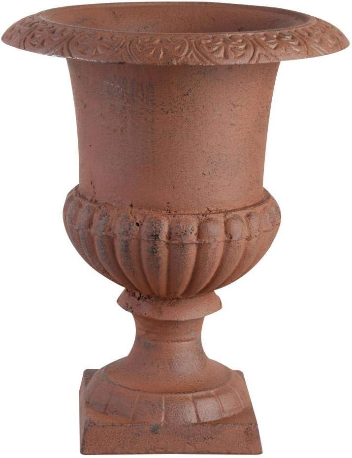 Large Brown Cast Iron Decorative French Urn Planter