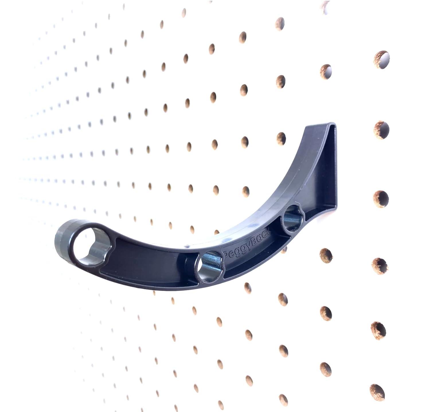 Peggy Pegboard Work Station Organizer – Hooks & Dowels for Tape, Ribbon, Wire, Crafts, Wine Rack Black 1PK