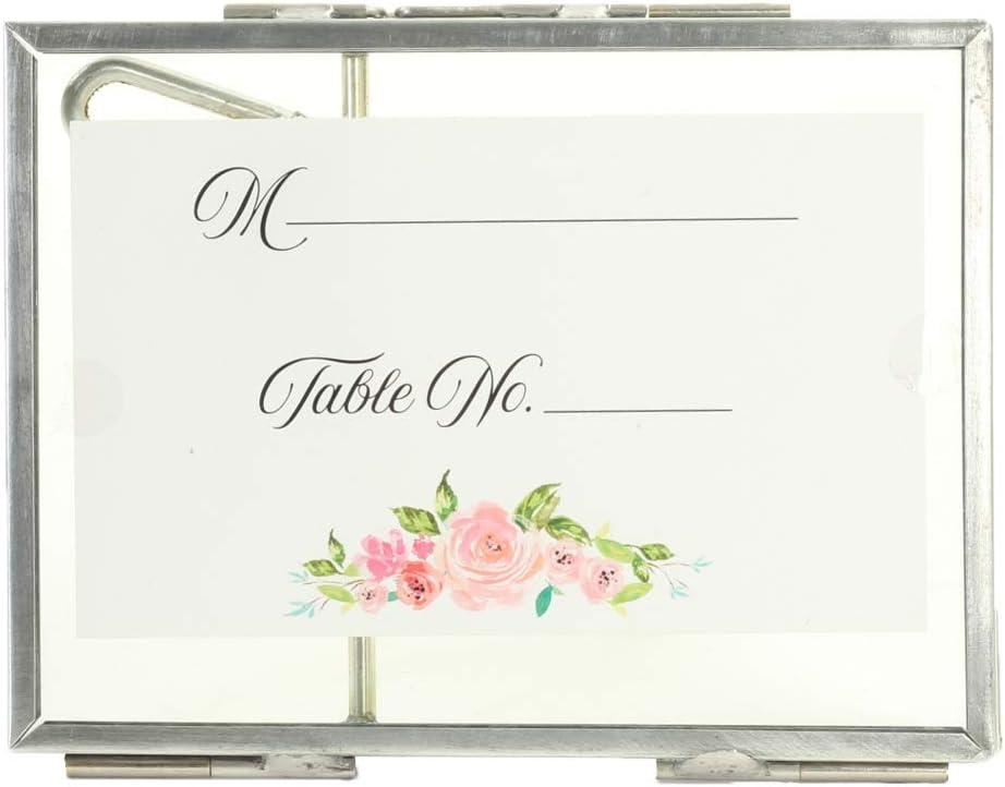 Koyal Wholesale Pressed Glass Floating Photo Frames with Stands for Horizontal (Antique Silver, 3 x 4), 8ct