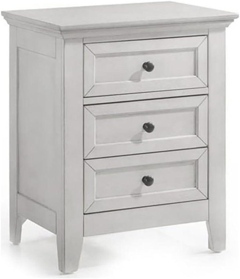 Intercon Furniture San Mateo Bedroom 3-Drawer Wood Nightstand in White