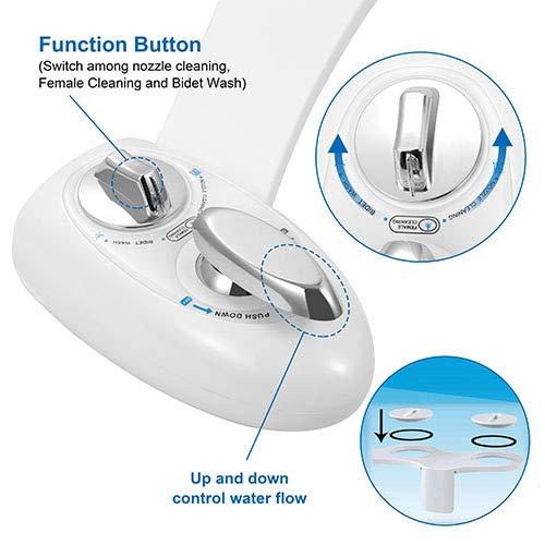 iMountek "Cold Water Spray Bidet with Self-Cleaning Dual Nozzle & Feminine Wash – Non-Electric Toilet Seat" White