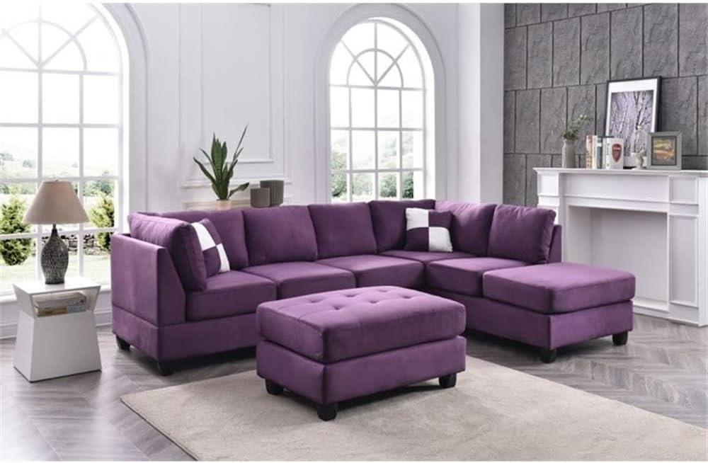 Maykoosh Suburban Soiree Sectional Sofa, Purple