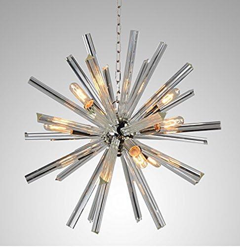 Polished Nickel 29" Sputnik Chandelier with Glass Accents