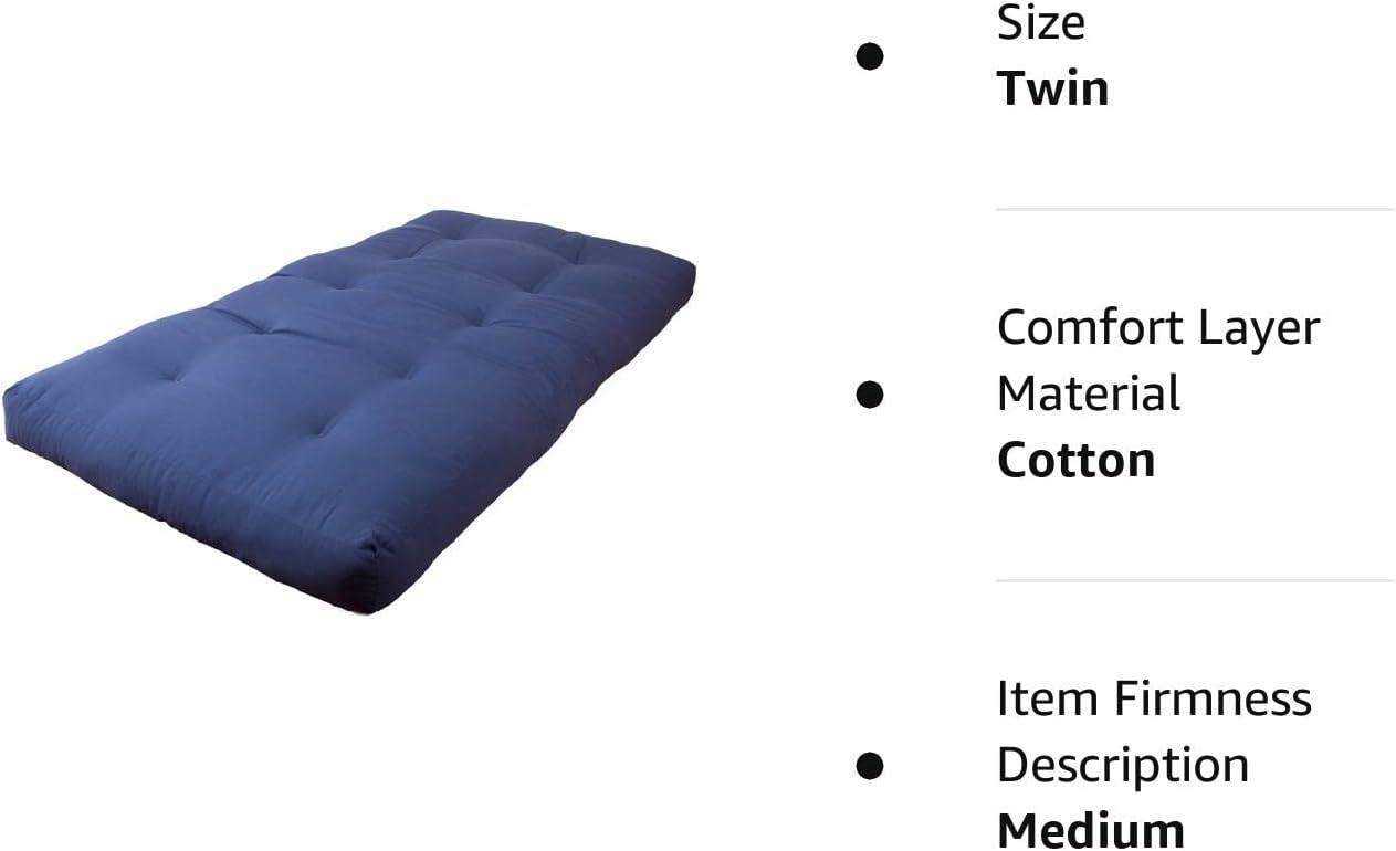 Cushy Comfort 6" Twin Navy Twill Futon Pad