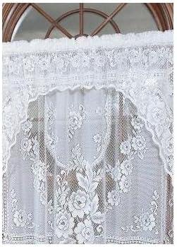 Heritage Lace 2860W-3612 Victorian Rose Insert Valance, White