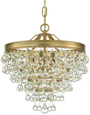 Vibrant Gold Mini Chandelier with Crystal Accents