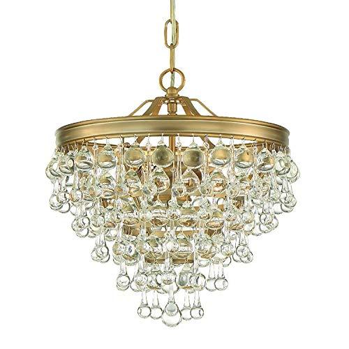 Vibrant Gold Mini Chandelier with Crystal Accents