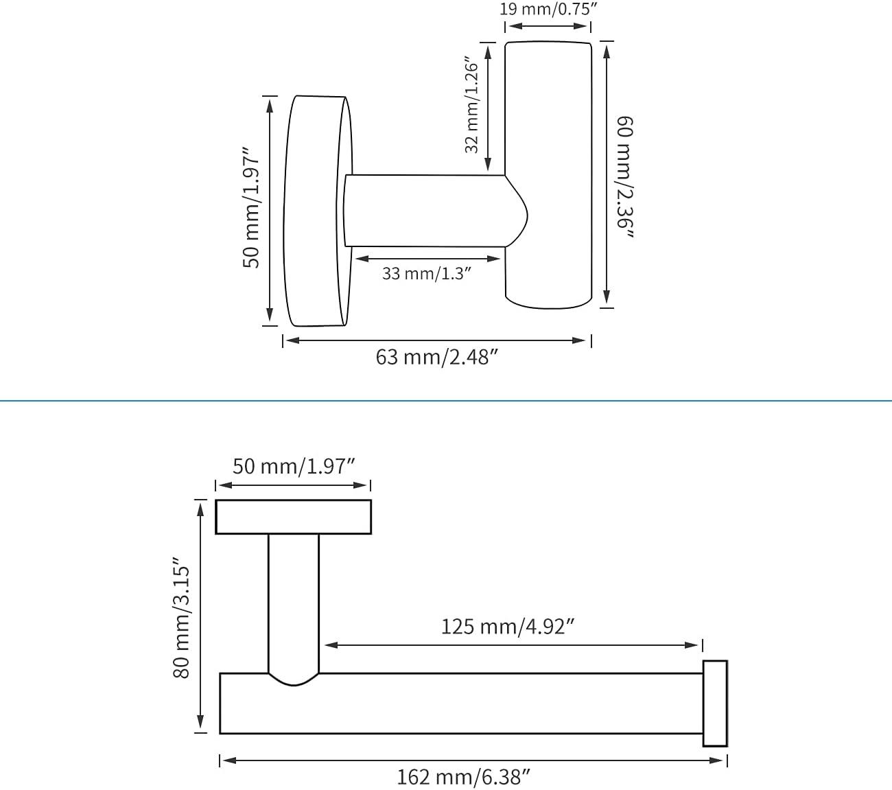 Brushed Stainless Steel 3-Piece Bathroom Hardware Set