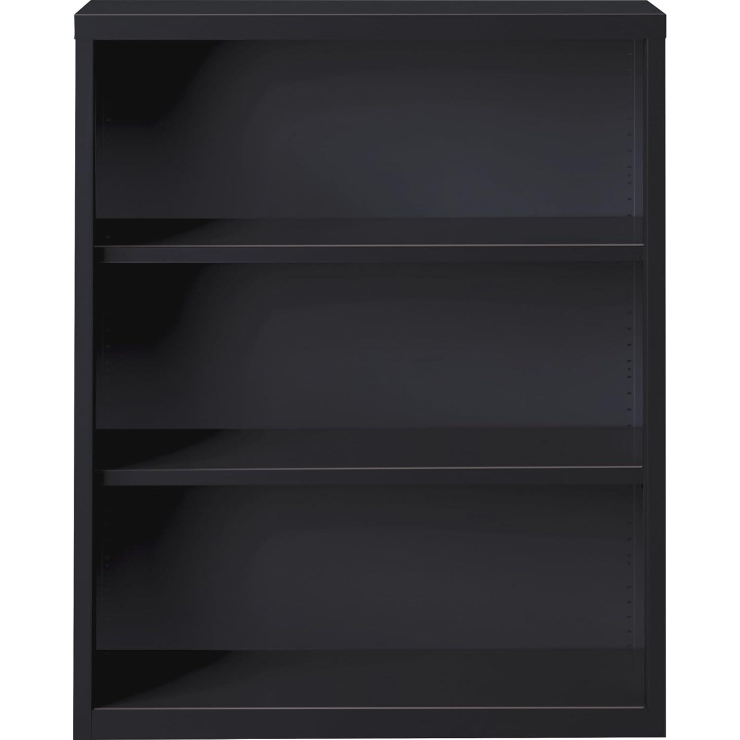 Lorell Steel Bookcase 3-Shelf 34-1/2"x12-5/8"x42" Black 41285