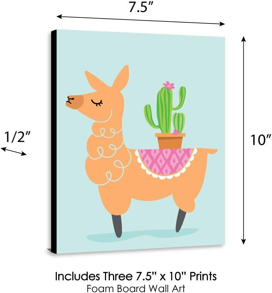 Big Dot of Happiness Whole Llama Fun - Nursery Wall Art, Kids Room Decor and Llama Fiesta Home Decor - Gift Ideas - 7.5 x 10 inches - Set of 3 Prints