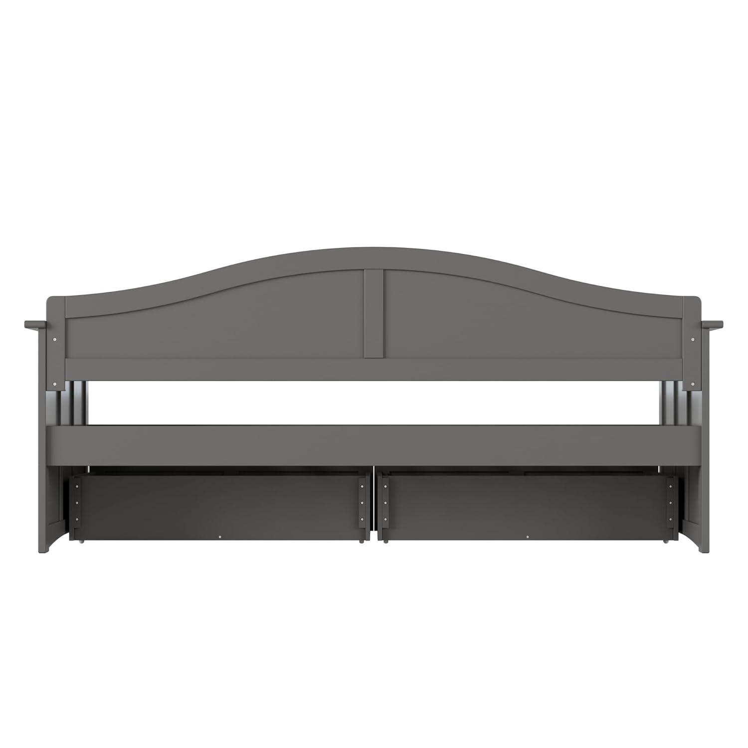 AFI Nantucket Twin Wood Daybed with Set of 2 Drawers in Grey