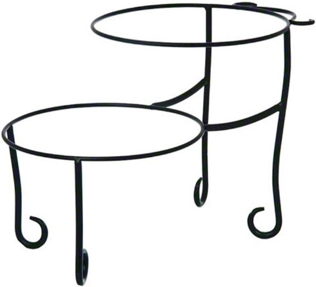 Black Wrought Iron Two-Tier Round Pizza Stand