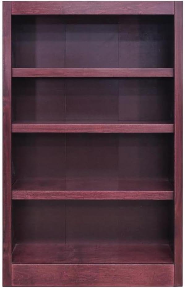 Traditional 48" Tall 4-Shelf Wood Bookcase in Cherry