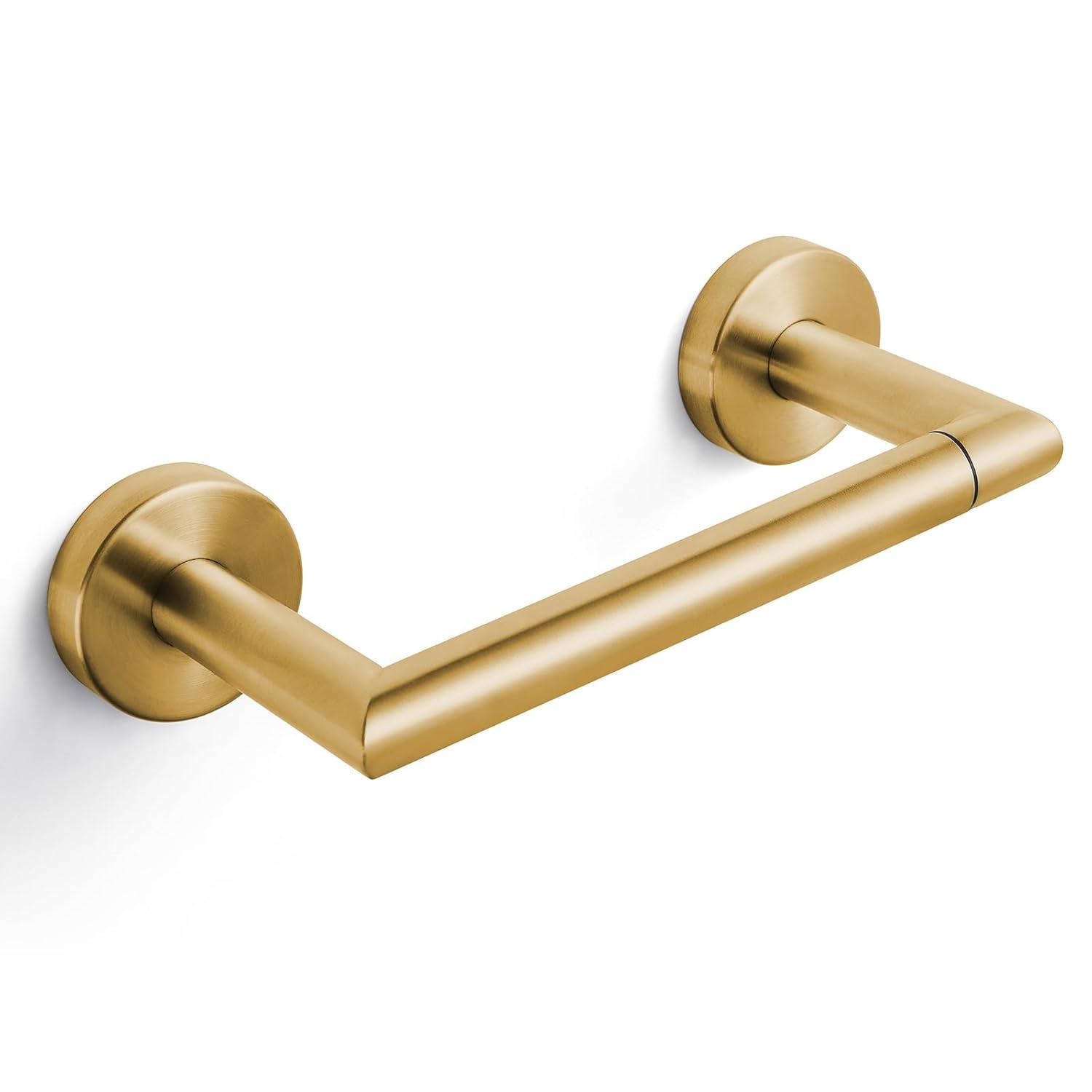 Fixsen Gold Toilet Paper Holder Bathroom Double Post Pivoting Tissue Roll Holder Stainless Steel and Zinc Alloy Wall Mount Detachable (Gold, 1)