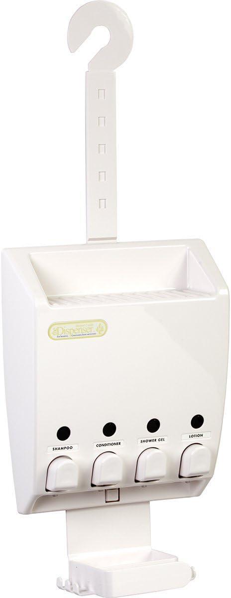 Better Living Products  ULTI-MATE 4 Chamber Shower Dispenser with Shower Caddy White