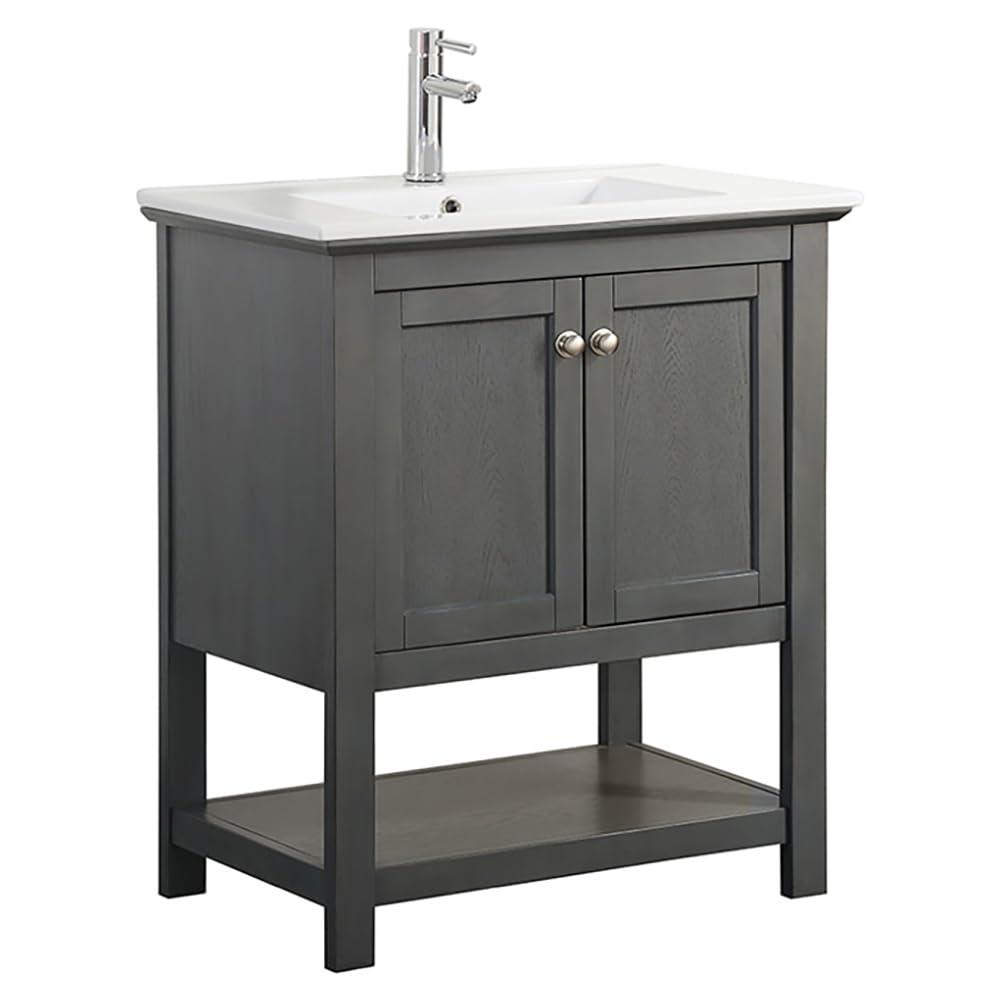 Manchester 30" Freestanding Single Sink Bathroom Vanity with Integrated Sink (Faucet Not Included)
