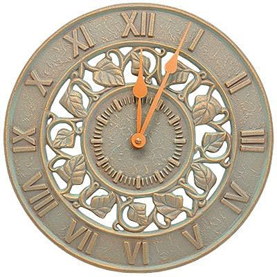 Ivy 12" Copper Verdigris Aluminum Indoor Outdoor Wall Clock