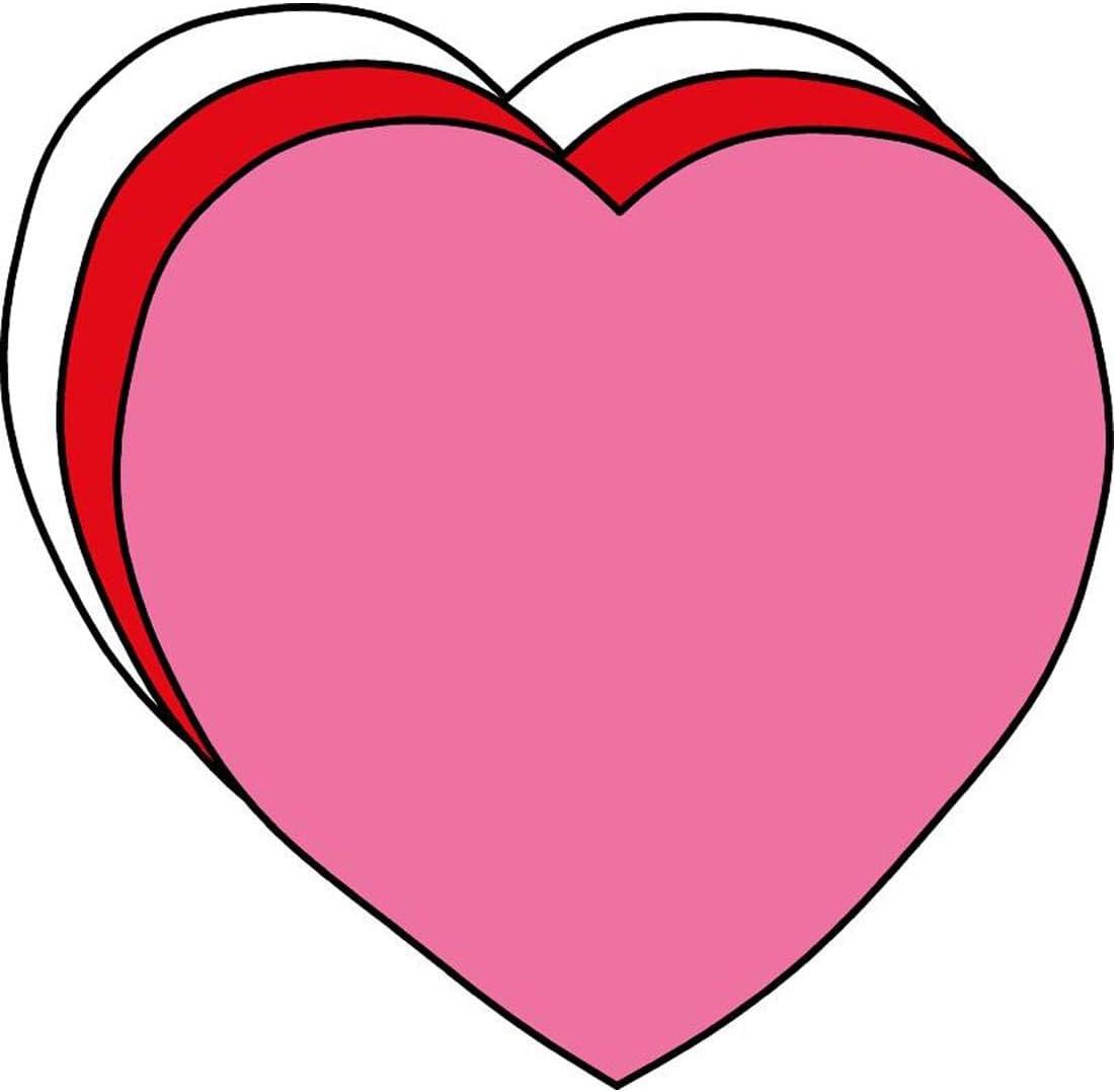 SHAPES ETC. Heart Large Tri-Color Creative Cut-Outs- 5.5”