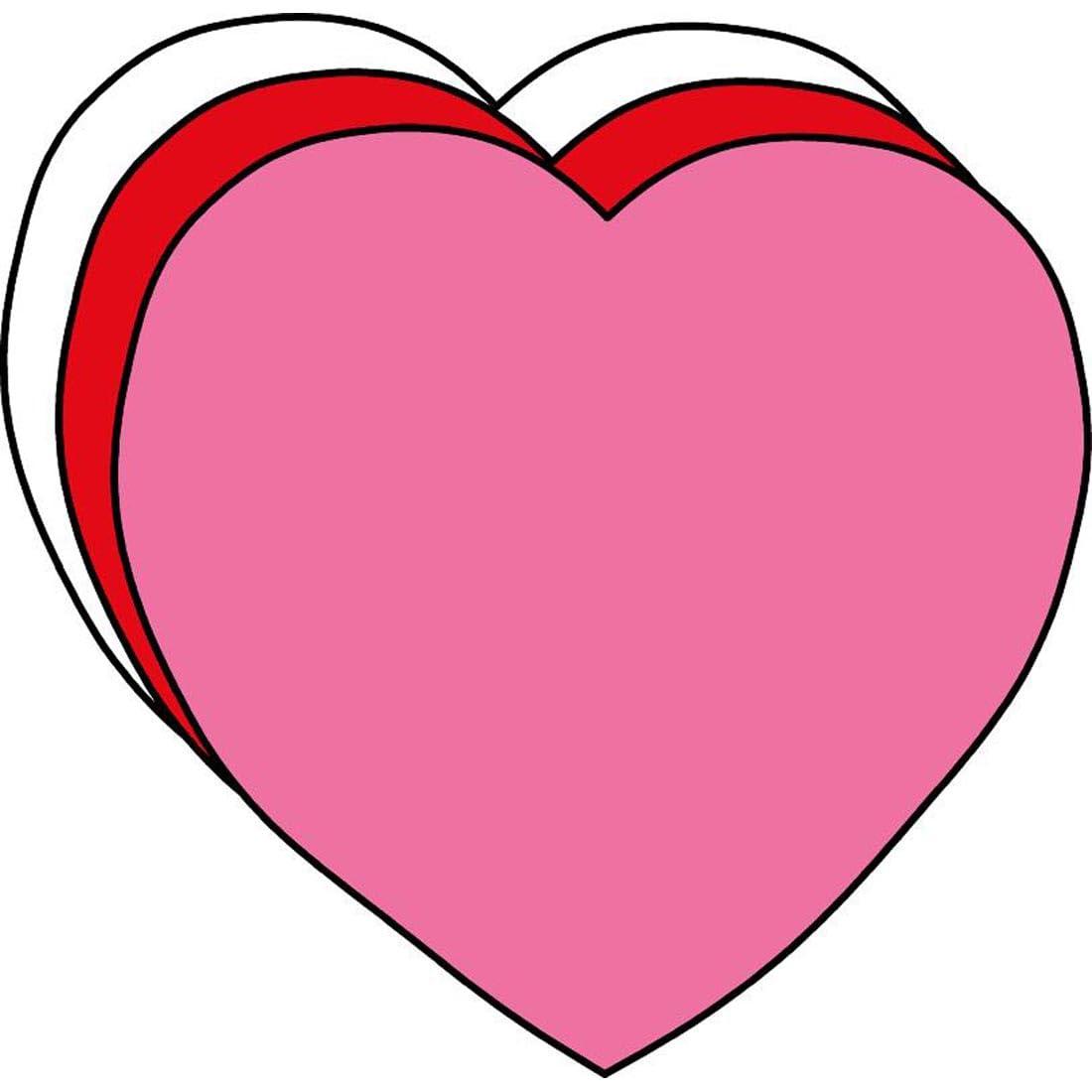 SHAPES ETC. Heart Large Tri-Color Creative Cut-Outs- 5.5”