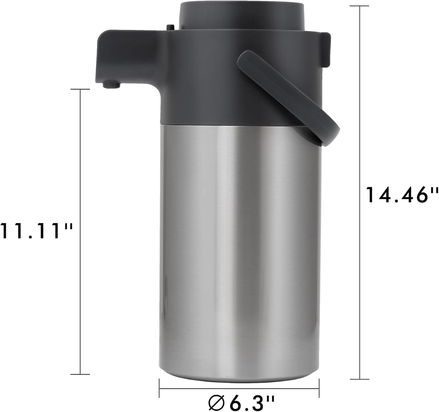 Tiken 4L Stainless Steel Insulated Coffee Carafe with Pump