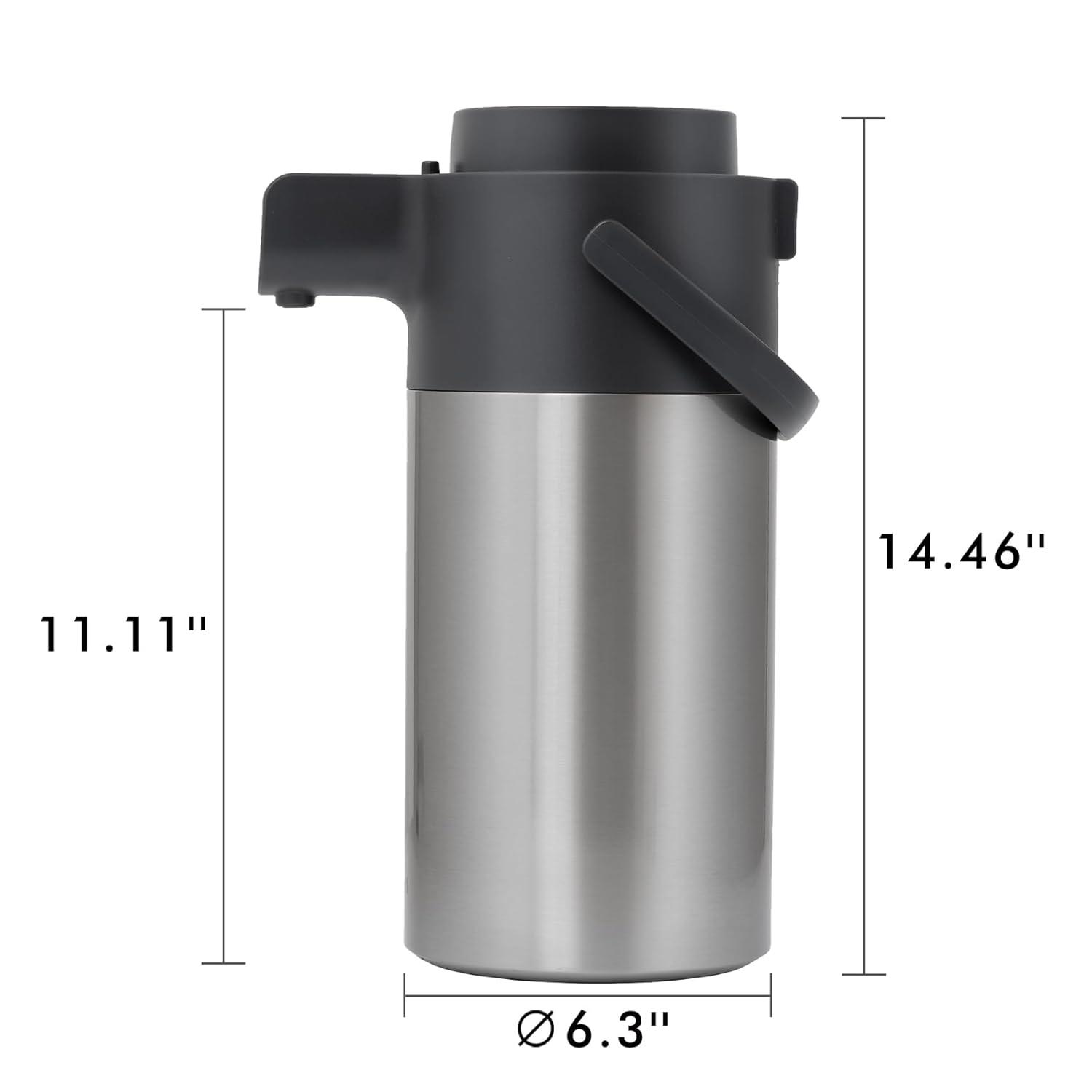Tiken 4L Stainless Steel Insulated Coffee Carafe with Pump