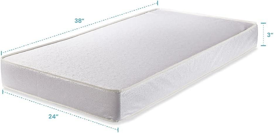 L.A. Baby 3" Waterproof Mini/Portable Crib Mattress Pad with Easy to Clean Cover, For LA Baby Non-Full Size Cribs Only