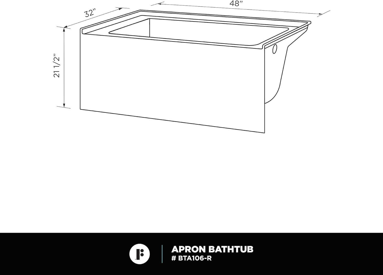Apron Soaking Acrylic Bathtub