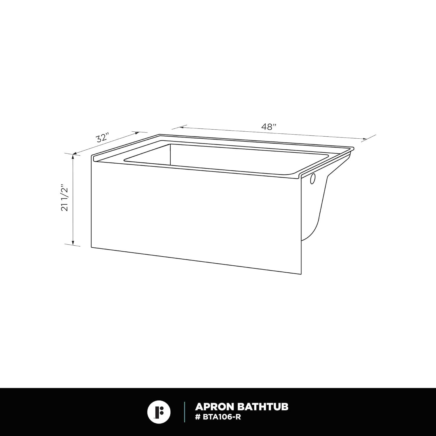 Apron Soaking Acrylic Bathtub