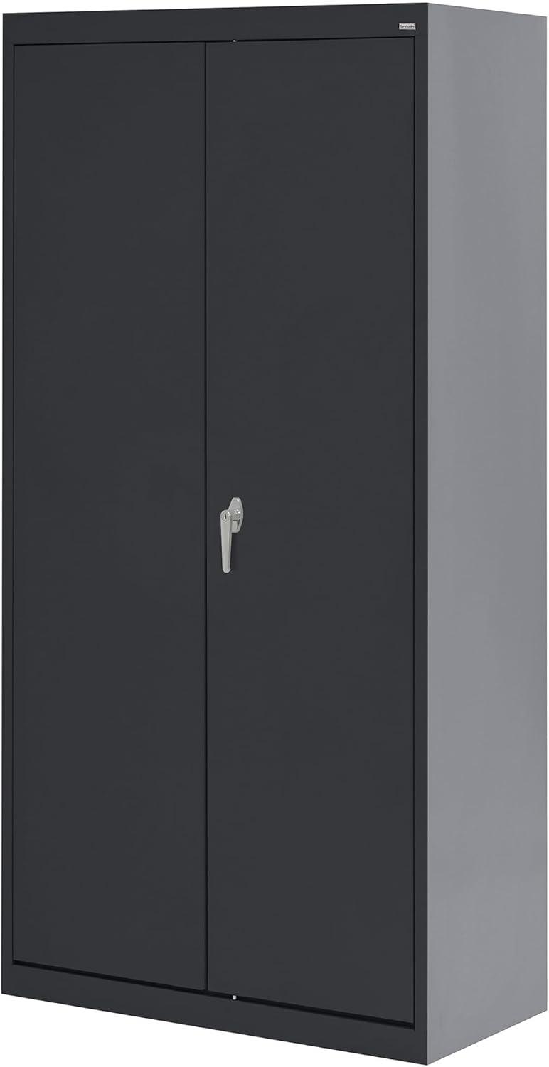 Classic Series 36"W x 72"H x 24"D Combination Storage Cabinet with Adjustable Shelves, Black