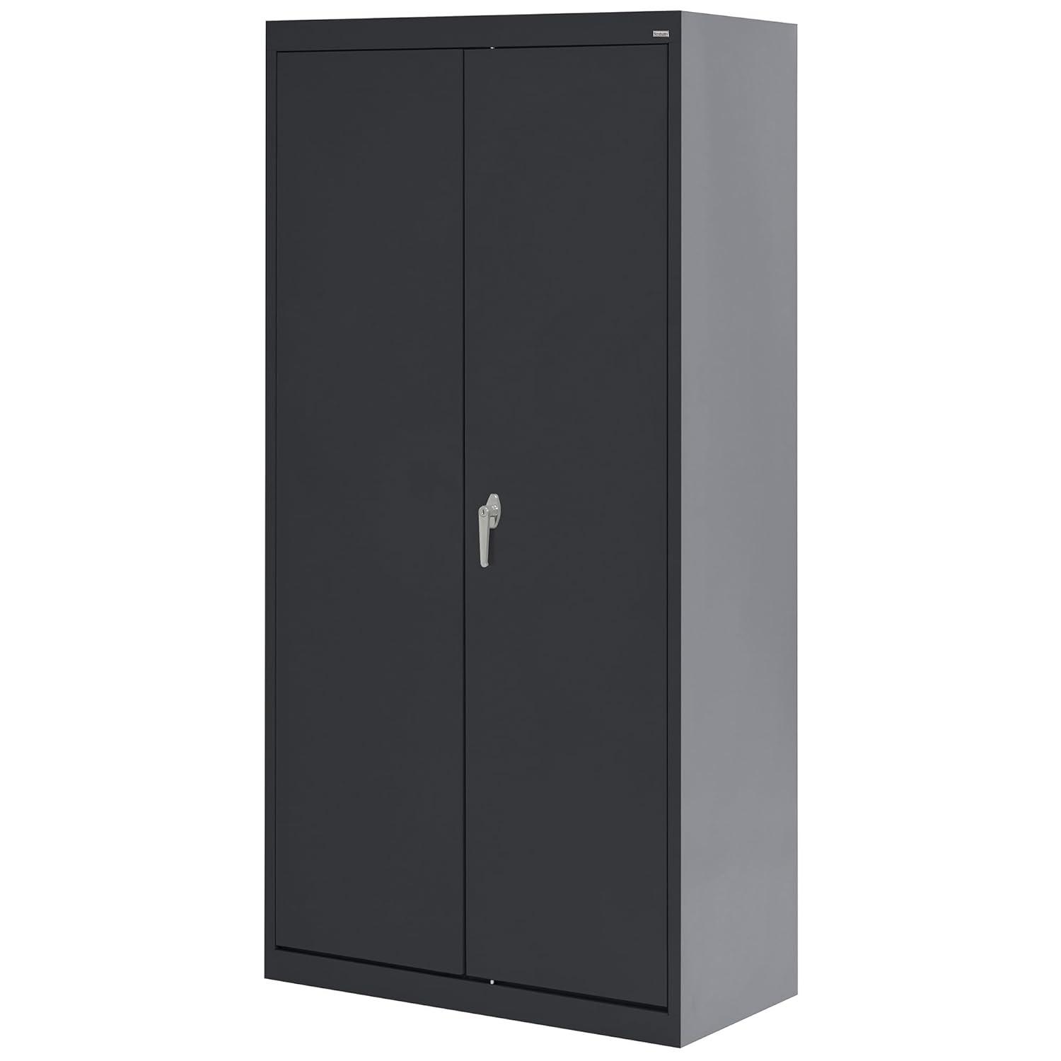 Classic Series 36"W x 72"H x 24"D Combination Storage Cabinet with Adjustable Shelves, Black