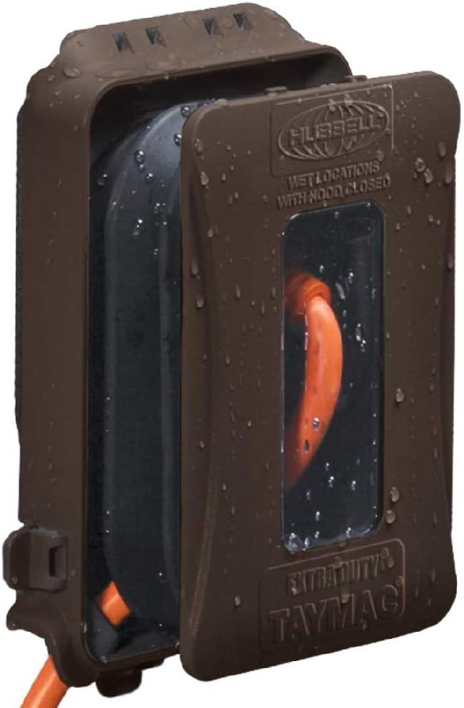 TayMac Single Gang Rectangular Polycarbonate Bronze Expandable Outdoor Box Cover