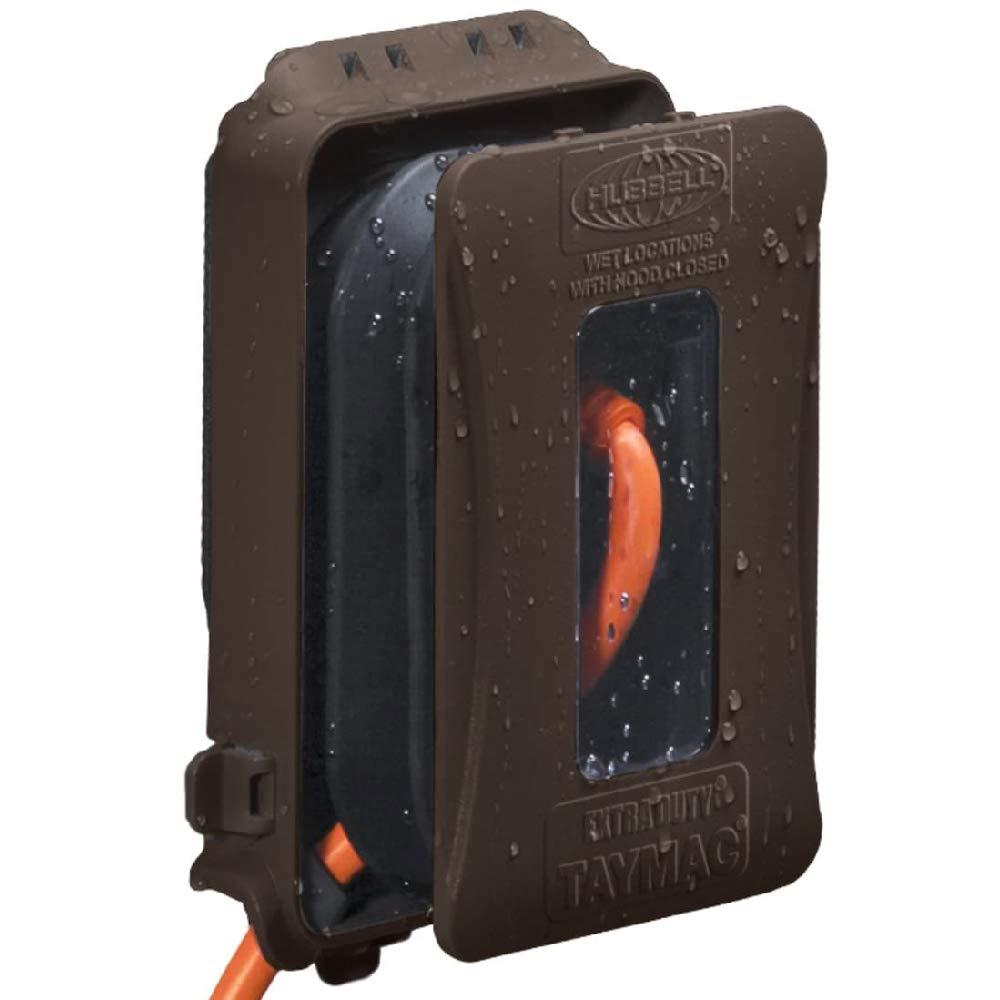 TayMac Single Gang Rectangular Polycarbonate Bronze Expandable Outdoor Box Cover