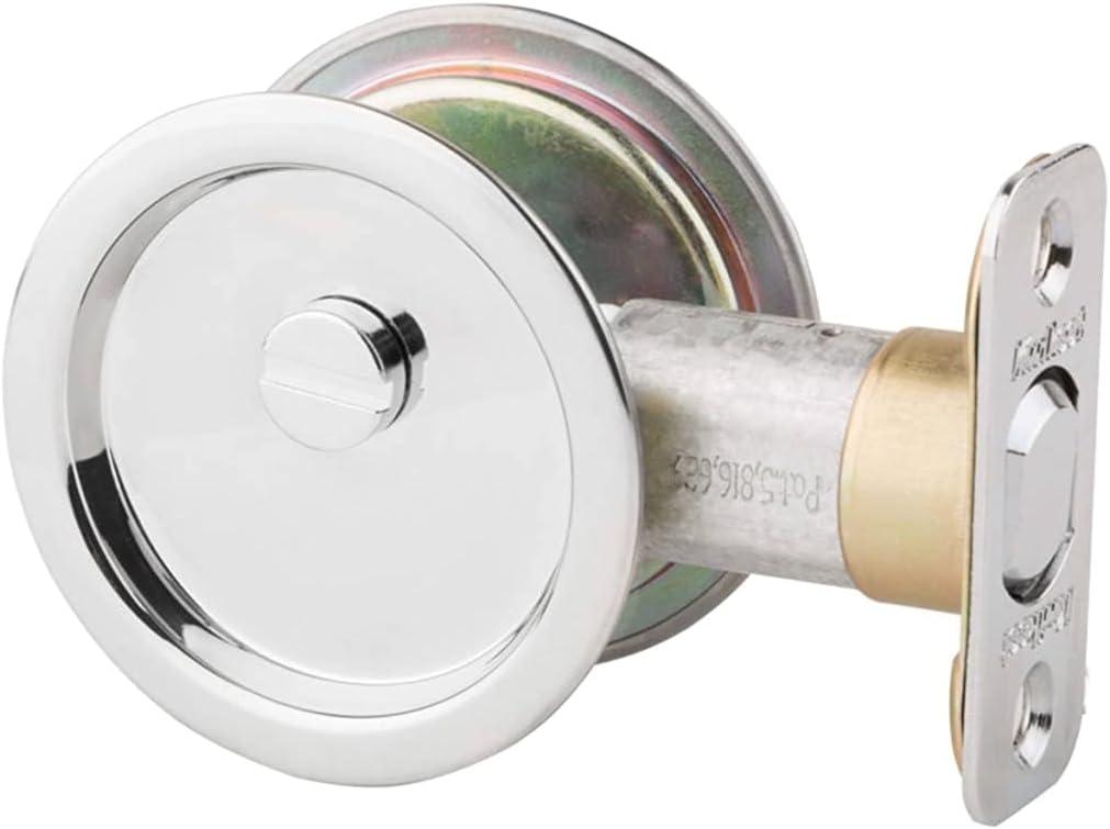 Kwikset 335 Round Privacy Bed/Bath Pocket Door Lock - Grey