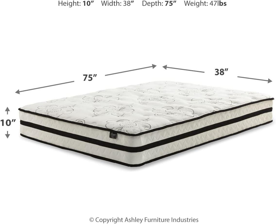 Signature Design By Ashley Chime 10 Inch Hybrid Twin Mattress In A Box White