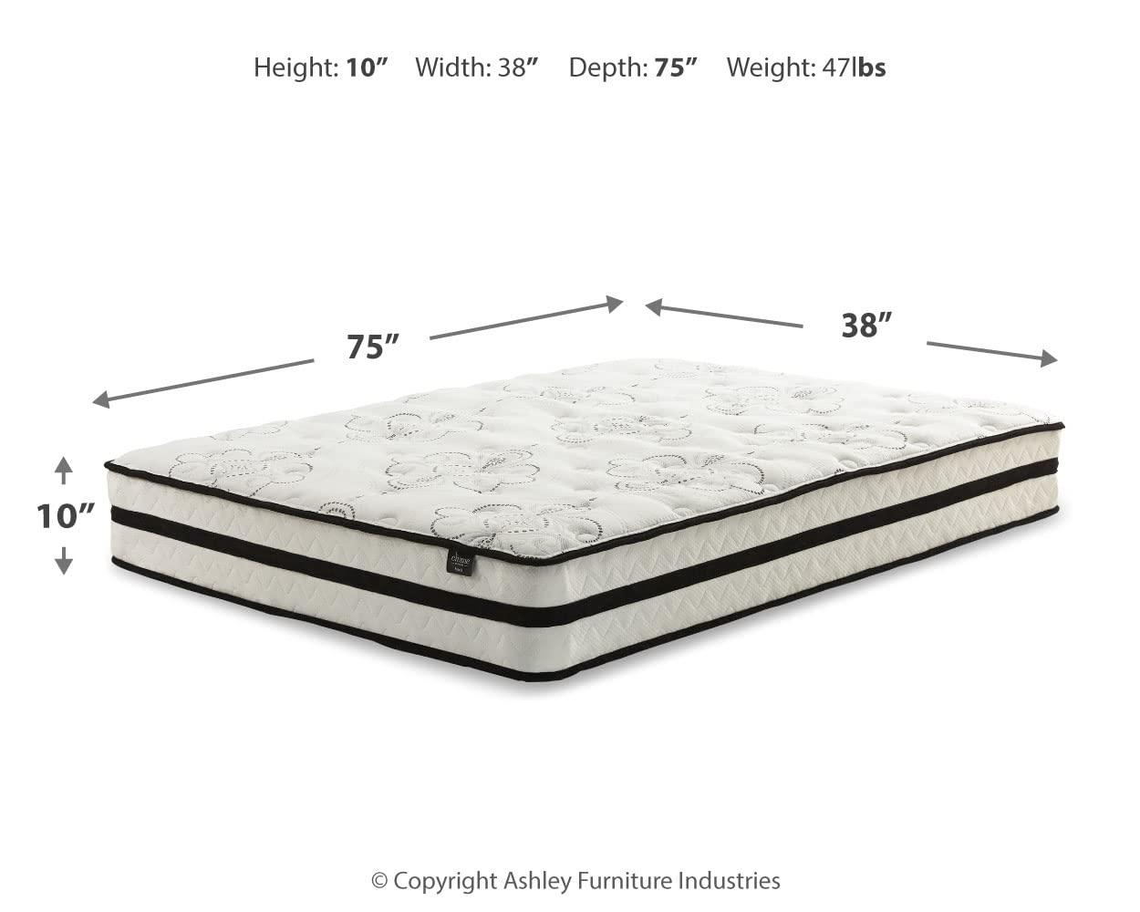 Signature Design By Ashley Chime 10 Inch Hybrid Twin Mattress In A Box White & Reviews | Wayfair