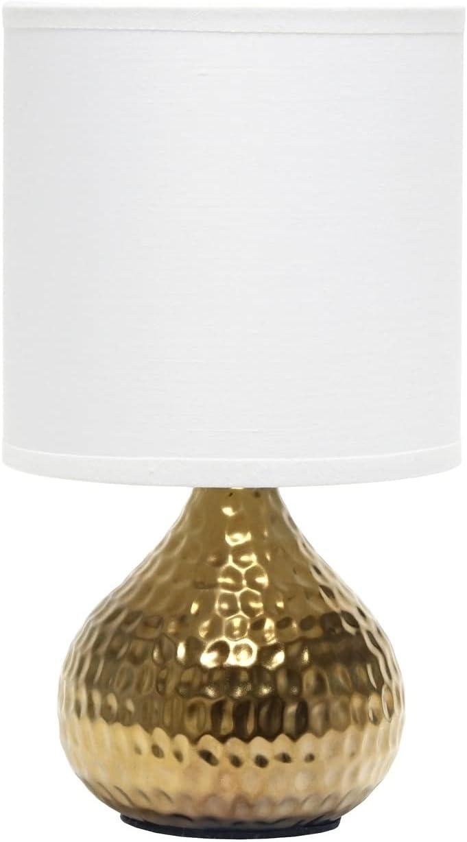 Hammered Drip Mini Table Lamp with Fabric Shade - Simple Designs